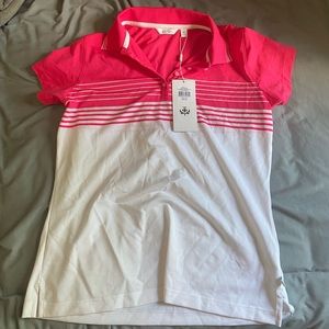 Lady Hagen Golf Shirt Size small Pink and white